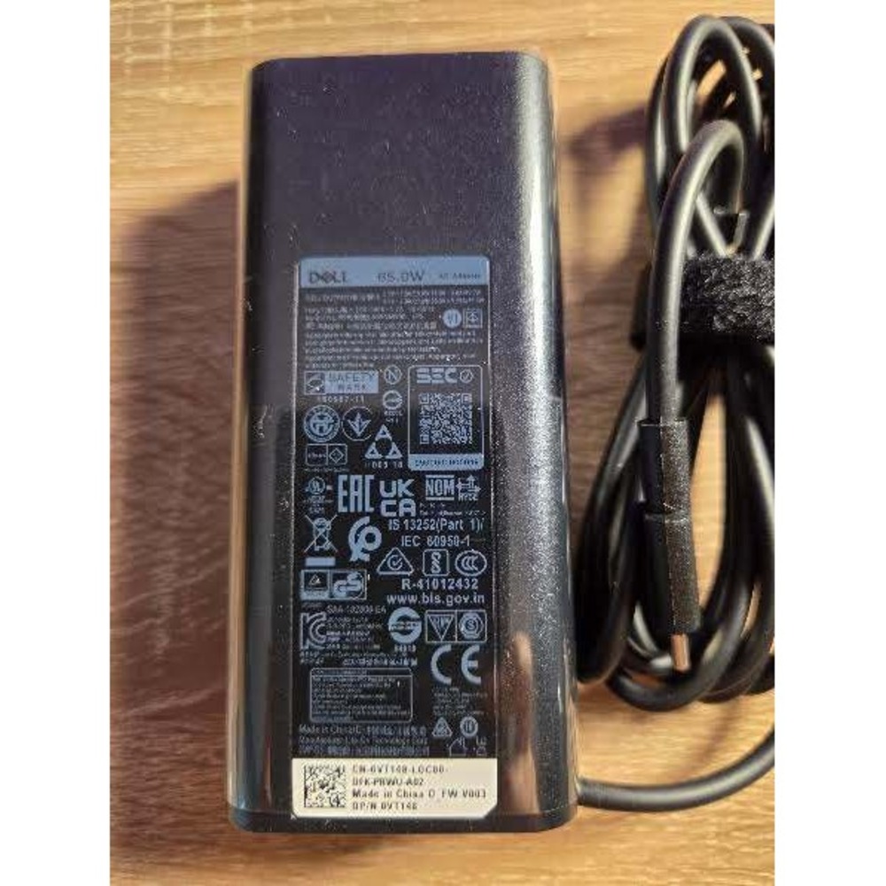 Dell 65W USB-C AC Adapter Laptop Charger Power Cord 0VTT48 HA65NM170 Black